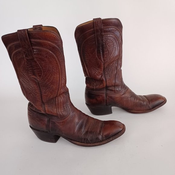 🤠 Vintage Lucchese Goatskin 2083 ZZ Western Boots Size 11 B 🤠 - Picture 3 of 15